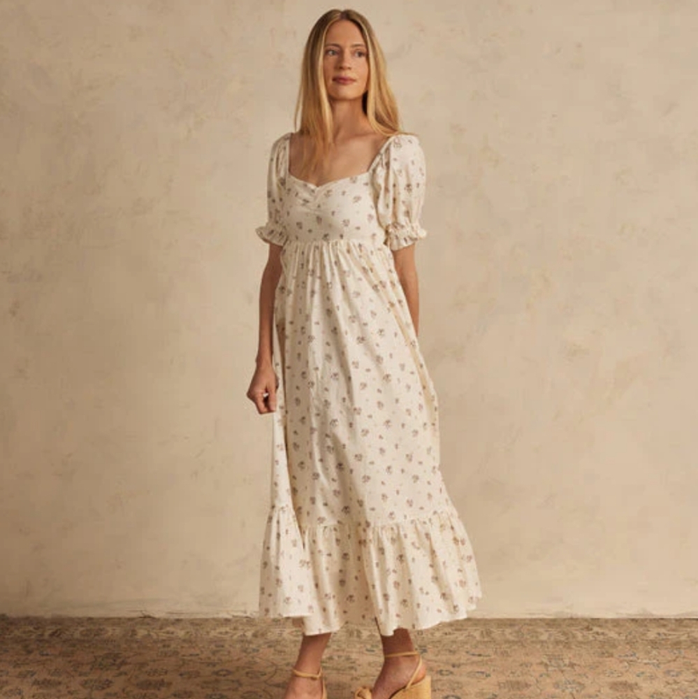 Noralee Chloe Chic Cream Floral Midi Dress